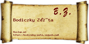 Bodiczky Zéta névjegykártya